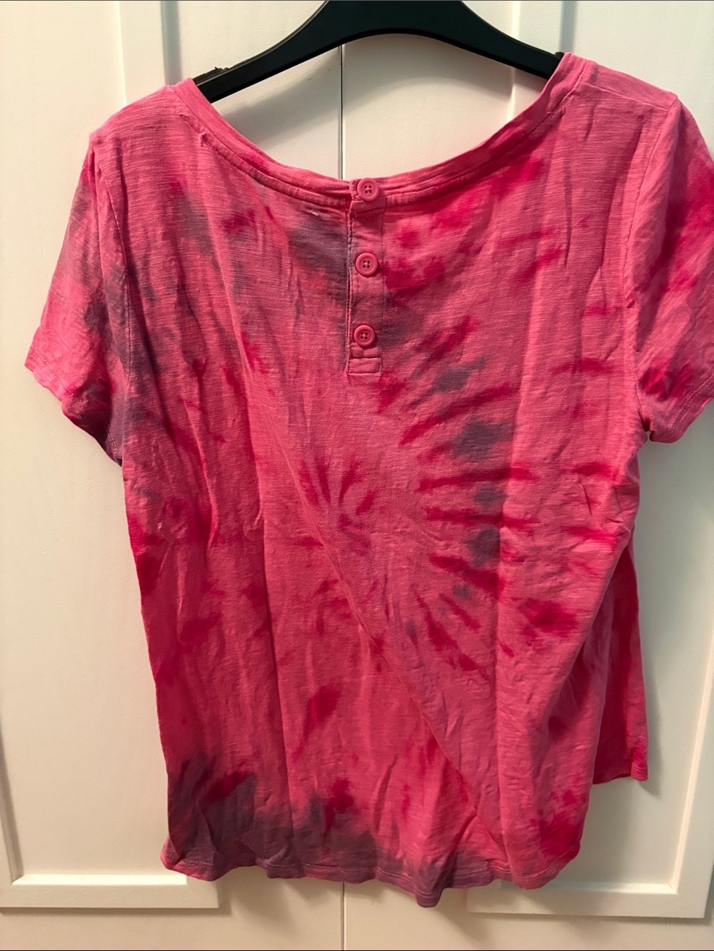 Talbots Pink and Gray Tie-Dye Short Sleeve Tee - Picture 2 of 2